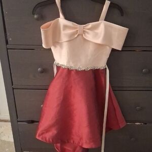 Rare Editions Pink and Red Formal Kids Dress